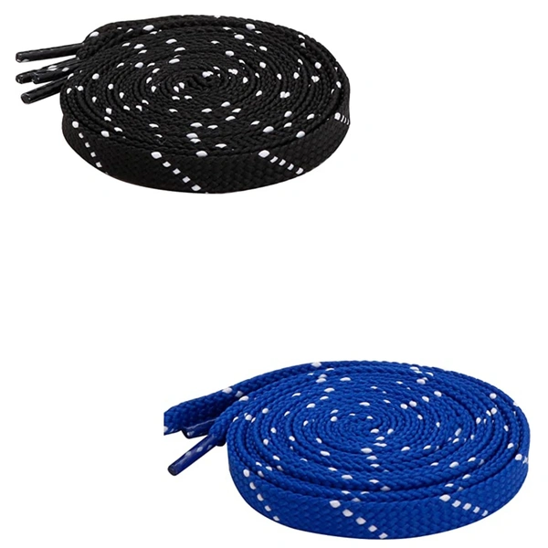 GRAH SANGRAH® 2 Pair (1 Pair Per Single Color) Flat Unisex Shoelaces For Casual, Running Sports Shoes Double Color Twil - 120 CM, Black-Blue