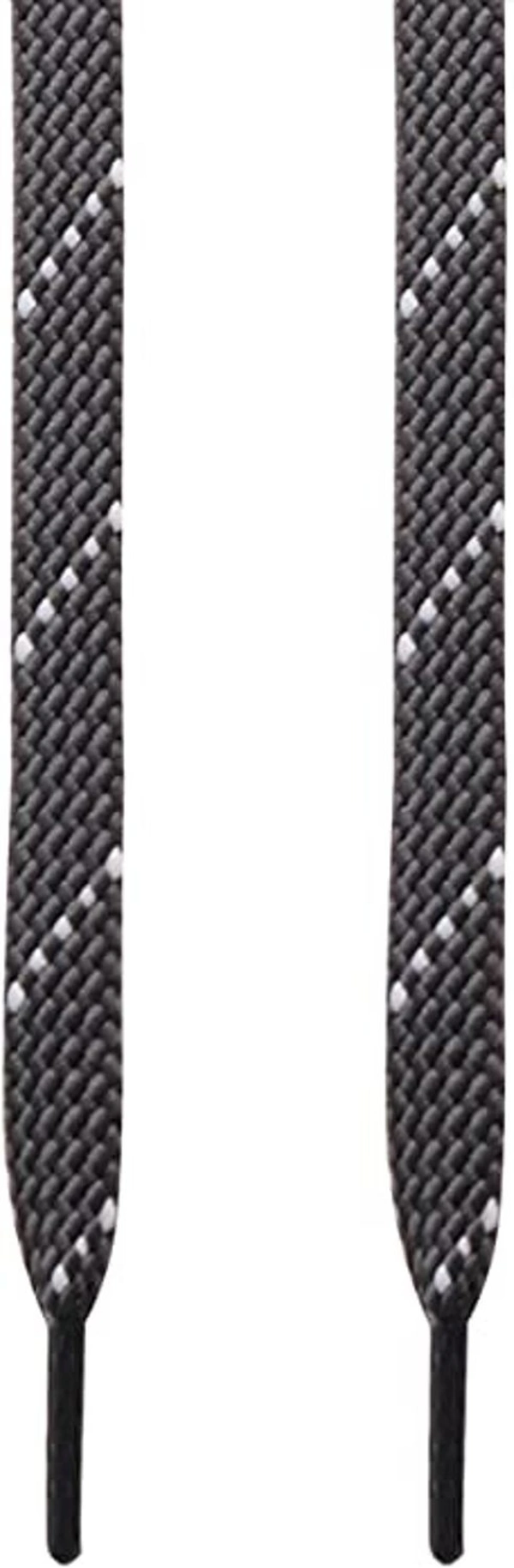 GRAH SANGRAH® (2 Pair) Flat Shoelaces For Athletic, Casual , Sports, Gym Shoes Double Color Twill - 150 CM, Grey