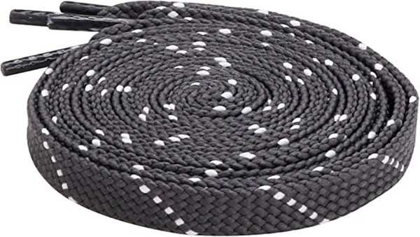 GRAH SANGRAH® 2 Pair | 1 Pair 120 CM | 1 Pair 150 CM| Flat, Sport or Gym Sneaker Shoelace - 120 or 150 CM, Grey White