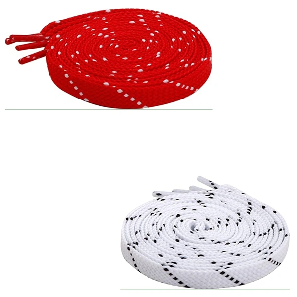 GRAH SANGRAH® 2 Pair (1 Pair Per Single Color) Flat Unisex Shoelaces For Casual, Running Sports Shoes Double Color Twil - 120 CM, Red White- White Black