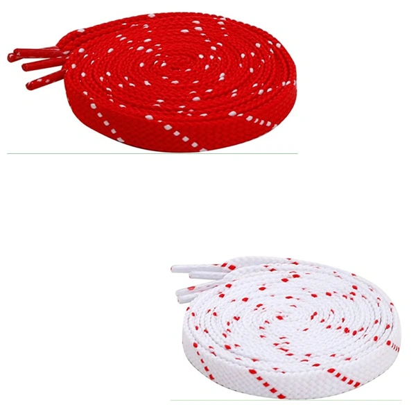 GRAH SANGRAH® 2 Pair (1 Pair Per Single Color) Flat Unisex Shoelaces For Casual, Running Sports Shoes Double Color Twil - 120 CM, Red White- White Red