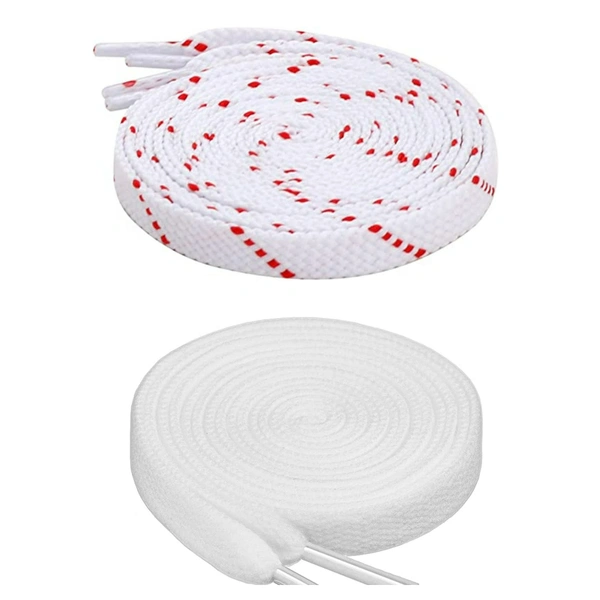 GRAH SANGRAH® 1 Pair FLAT | 1 Pair Round | Unisex Shoe Lace for Running, Sport or Gym Shoelace (2 Pair | 120 CM) - 120 CM, White