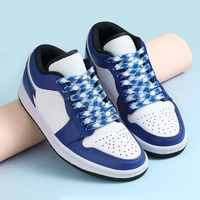 GRAH SANGRAH® 2 Pairs Fashionable Double Layer Flat Colored Shoe laces for Sneakers - 150 CM, Blue White