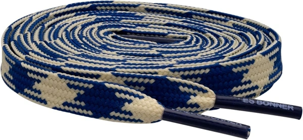 GRAH SANGRAH® 2 Pairs Fashionable Double Layer Flat Colored Shoe laces for Sneakers - 150 CM, Navy Off White