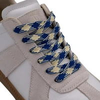 GRAH SANGRAH® 2 Pairs Fashionable Double Layer Flat Colored Shoe laces for Sneakers - 150 CM, Navy Off White