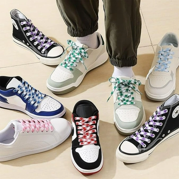 GRAH SANGRAH® 2 Pair | 1 Pair 120 CM | 1 Pair 150 CM| Flat, Sport or Gym Sneaker Shoelace - 120 or 150 CM, Orange White