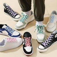 GRAH SANGRAH® 2 Pair | 1 Pair 120 CM | 1 Pair 150 CM| Flat, Sport or Gym Sneaker Shoelace - 120 or 150 CM, Red White