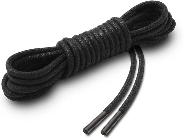 GRAH SANGRAH® (2 Pair Partwear Shoelaces Dress Shoes Boots Leather Shoe Laces for Formal Shoes - 60 CM, Black