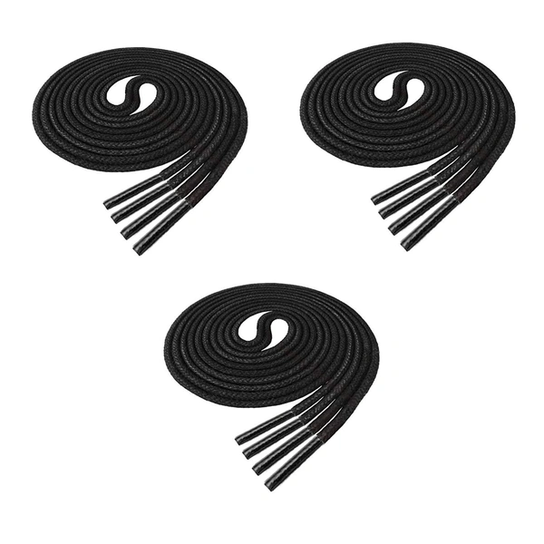 GRAH SANGRAH® (2 Pair Partwear Shoelaces Dress Shoes Boots Leather Shoe Laces for Formal Shoes - 60 CM, Black