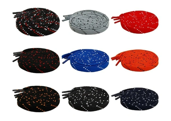 GRAH SANGRAH Flat Shoelace | 2 Pair (1 Pair Per Single Color) Unisex Shoelaces for Sport, Running Casual Shoes - 120 CM, White Red_ Navy