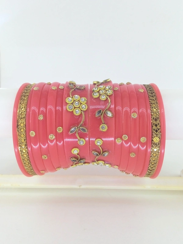 Rajasthani Rajwadi Dhalu Bangles Set - 2.6, Mulberry