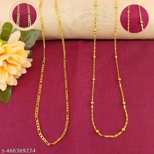 Fancy Micro Gold Plated Chain "Combo Pack of 2" -