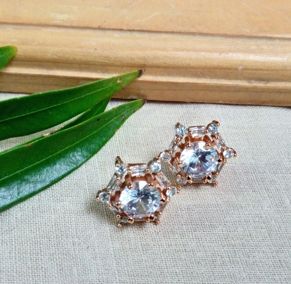 Fancy AD Brass 22k Gold Plated Studs