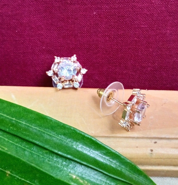 Fancy AD Brass 22k Gold Plated Studs