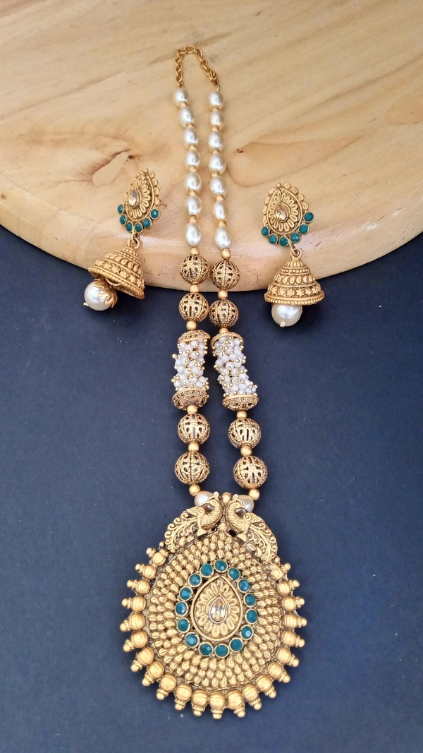 Indian Rajwadi Pearl Necklace Set