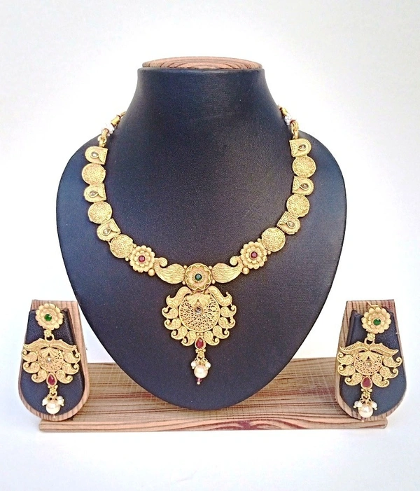 Indian Traditional Brass Necklace Set.