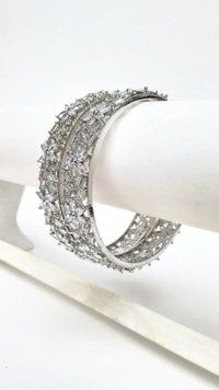 Silver AD Bangles Set. - 2.8