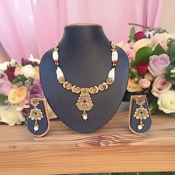 Traditional Multi Kundan Gold Plated Necklace Set