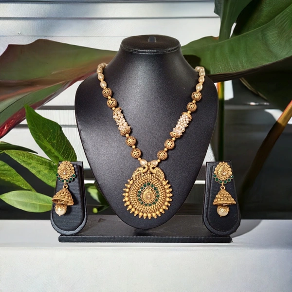 Indian Rajwadi Pearl Necklace Set
