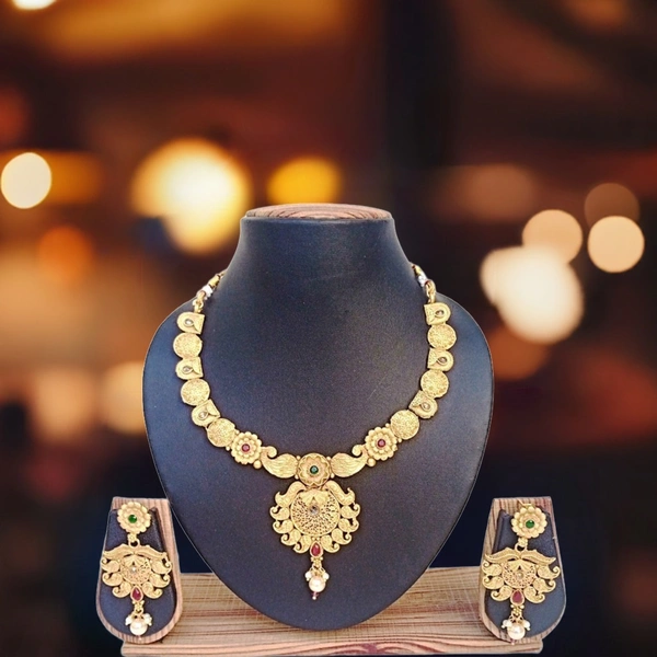 Indian Traditional Brass Necklace Set.