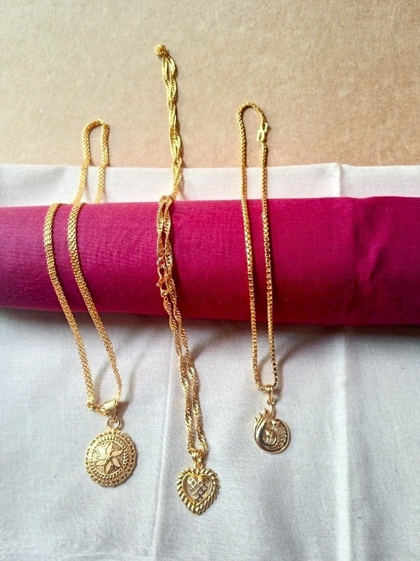 Combo Gold Forming Chain Pendant, Set of 3