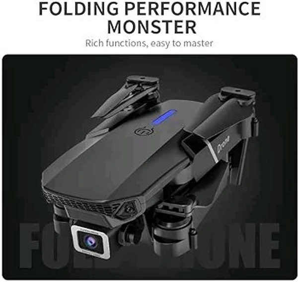 E88 Pro Drone Double Camera ( Single Battery 100%,) - Black, Free Size