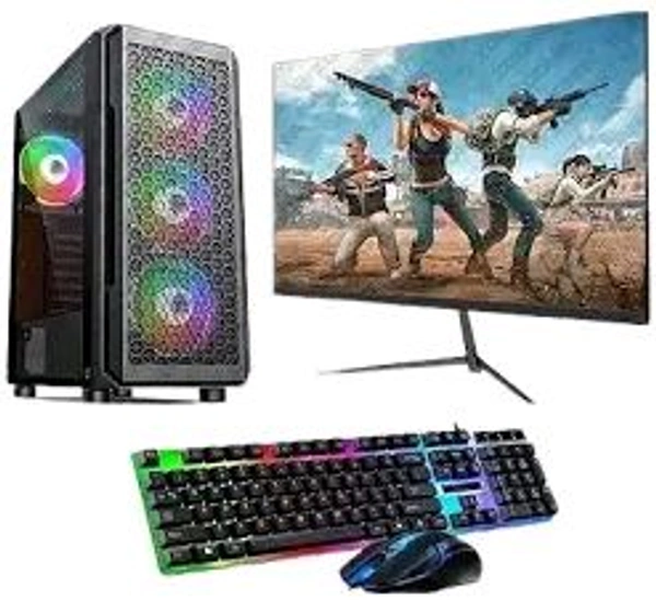 Gaming PC Full Setup CORE I5 (16GB RAM 512GB SSD) 4GB Graphics Card 22INCH Moniter Window 11 with MS Office 2019 - Black, Full Size
