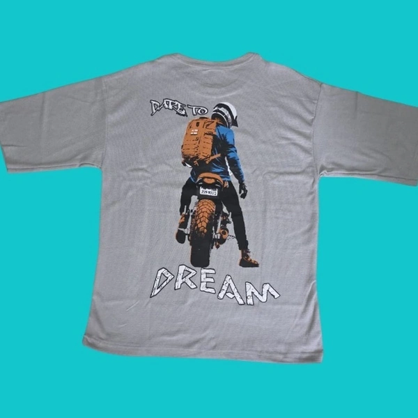 Printed Men Round Neck Cotton Blend Silver T-Shirt