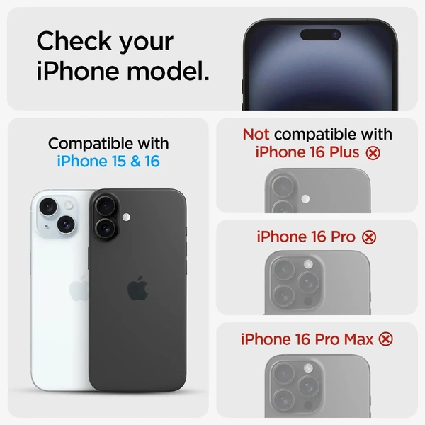 For iPhone 15 / iphone 16 - Spigen EZ Fit Privacy Tempered Glass With Installation Tray