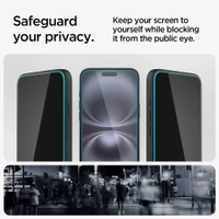 For iPhone 15 / iphone 16 - Spigen EZ Fit Privacy Tempered Glass With Installation Tray