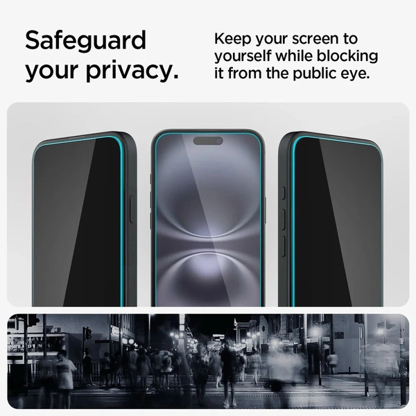 For iPhone 15 / iphone 16 - Spigen EZ Fit Privacy Tempered Glass With Installation Tray