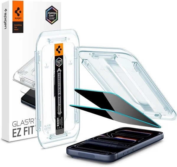 For iPhone 17 / 17 Pro / 16 Pro - Spigen EZ Fit Privacy Tempered Glass With Installation Tray