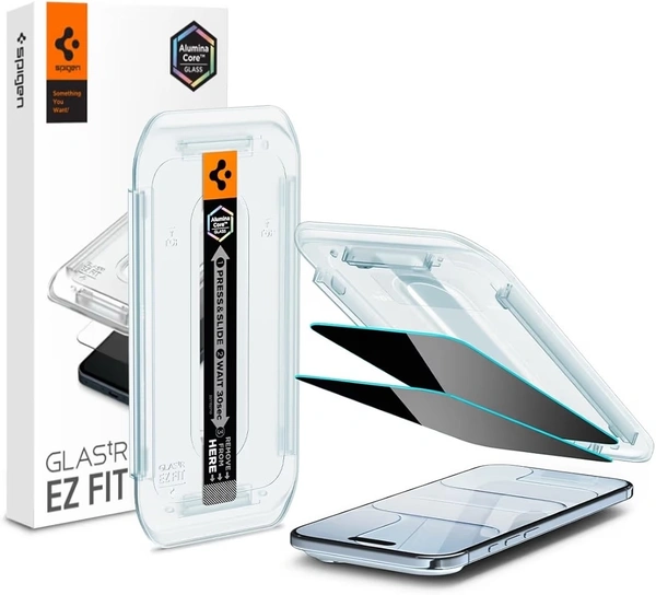 For iPhone Air - Spigen EZ Fit Privacy Tempered Glass With Installation Tray