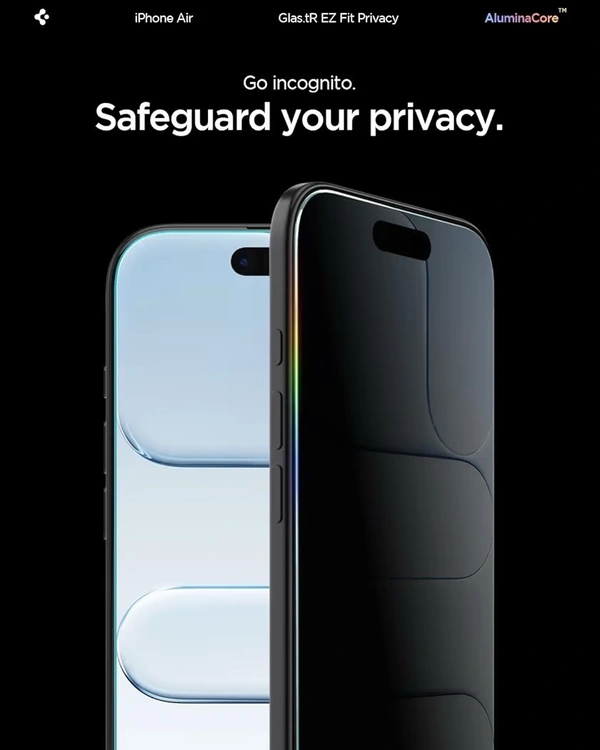 For iPhone Air - Spigen EZ Fit Privacy Tempered Glass With Installation Tray