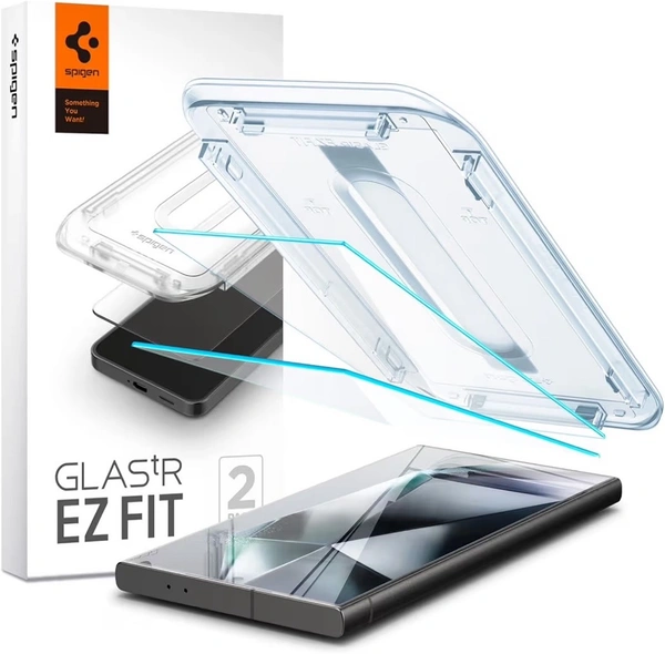For Samsung S24 Ultra- Spigen EZ Fit Tempered Glass With Installation Tray