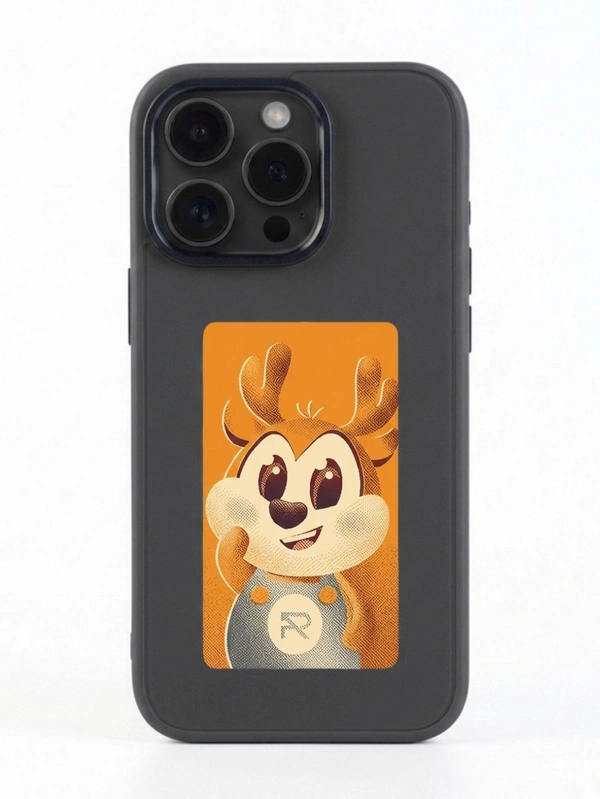 For iPhone 16 Pro Max NFC E-ink photo changing case | upload photo on the case directly from the phone - Black