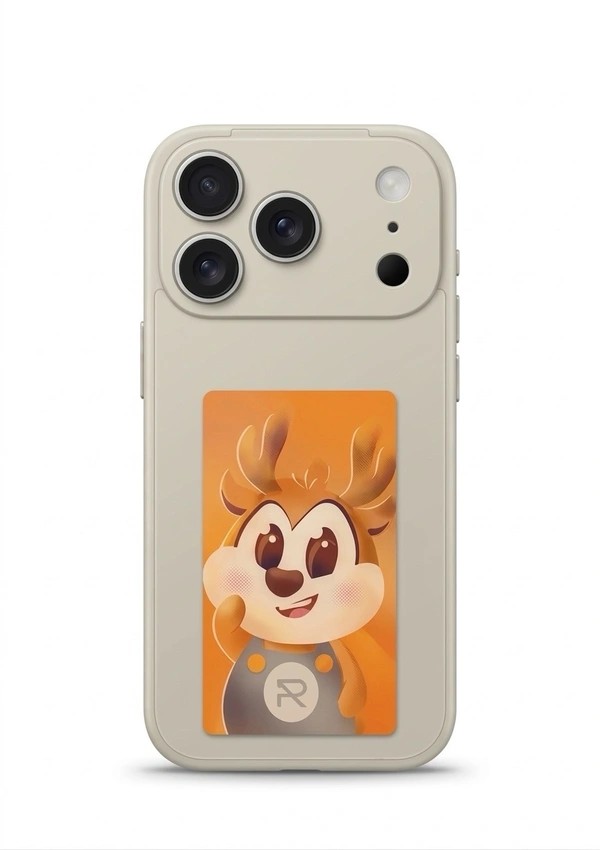 For iPhone 17 Pro NFC E-ink photo changing case | upload photo on the case directly from the phone - Grey