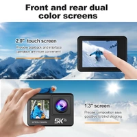 5K Action Camera With 50MP Sensor And Dual Screen, WiFi + Remote Control + Touch Control