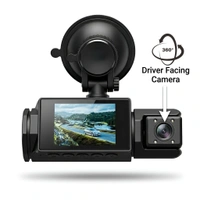 1080P FHD Car Dash Camera With Triple Camera Set Up - Record Front View, Rear View And Car Interior For Smart Driving & Security