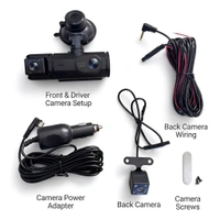 1080P FHD Car Dash Camera With Triple Camera Set Up - Record Front View, Rear View And Car Interior For Smart Driving & Security