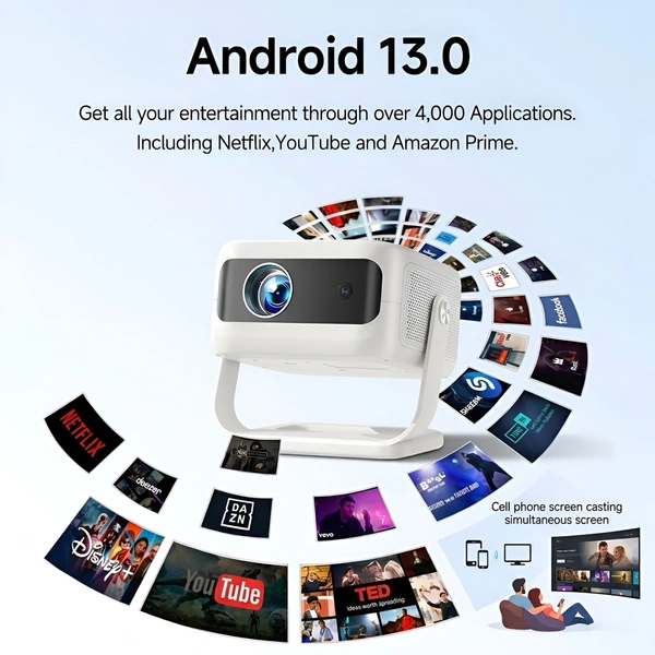 4K Full HD Android Projector | Convert Your Room Into The Cinema Hall