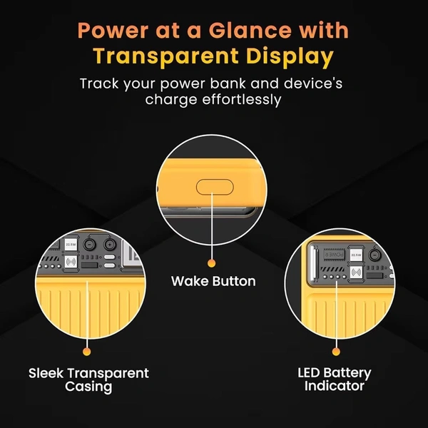 Portronics Luxcell Wireless Mini 10k 10000mAh 15W Magnetic Wireless Fast Charging Nano Power Bank with 22.5 Wired Output