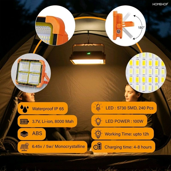 Ameezo Rechargeable Solar Flood Light 100w