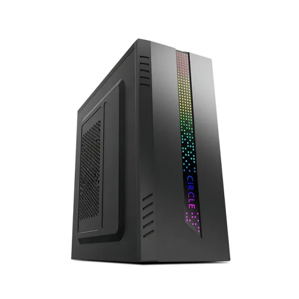 CIRCLE GLARE 3.0 C-DOT CPU Cabinet - Black | Stylish and Functional Micro ATX Case - GLARE