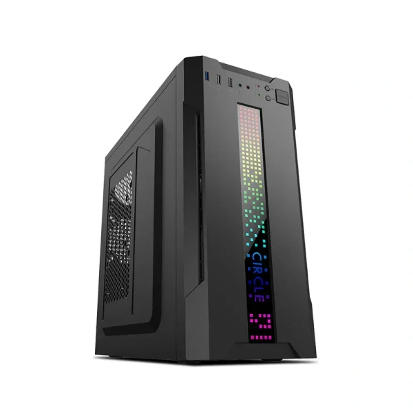 CIRCLE RADIANT 3.0 C-DOT CPU Cabinet - Black | Compact and Versatile Micro ATX Case - RADIANT, Black