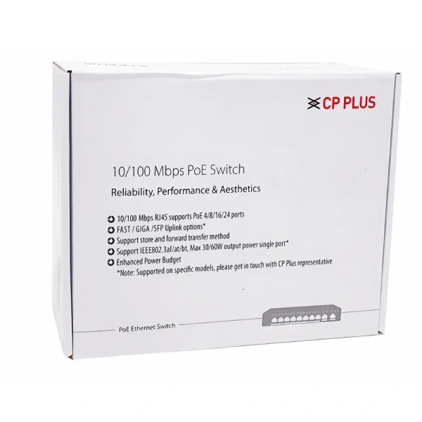 CP-Plus Poe Switch 4 Port (4 FE + 2 FE Port) - 4 FE + 2 FE Port, CPPLUS