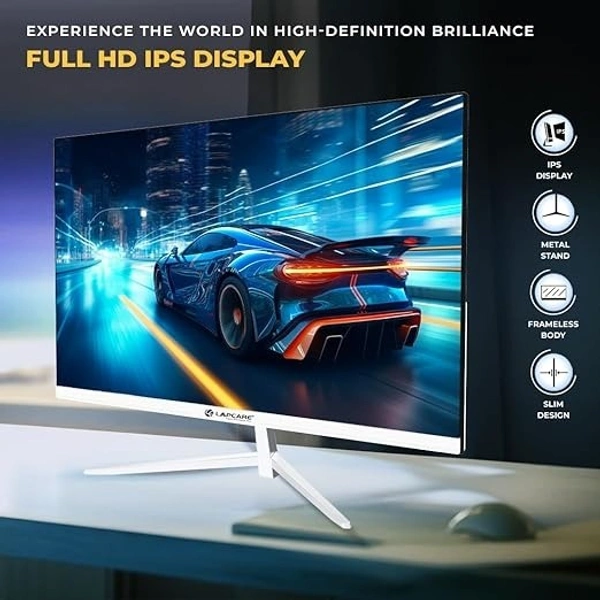 LAPCARE Gaming LED Monitor LM22WHD-SP - 22" (54.61CM) With In-Built Speaker, FHD Display|Refresh Rate 60Hz|1920 X 1080| 16:9 Aspect Ratio, Response 5ms |Metal Stand & VGA+ HDMI Ports (3 Year Warranty) - LM22WHD-SP, LAPCARE, 22 inch