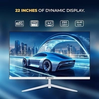 LAPCARE Gaming LED Monitor LM22WHD-SP - 22" (54.61CM) With In-Built Speaker, FHD Display|Refresh Rate 60Hz|1920 X 1080| 16:9 Aspect Ratio, Response 5ms |Metal Stand & VGA+ HDMI Ports (3 Year Warranty) - LM22WHD-SP, LAPCARE, 22 inch
