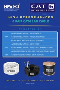 NPTECH CAT6 CCA 100Y LAN CABLE - CCY, NPTECH, 100Y
