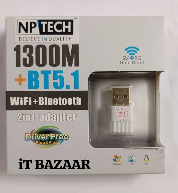 USB WIFI + BLUETOOTH 2 in 1 Adapter - NPTECH